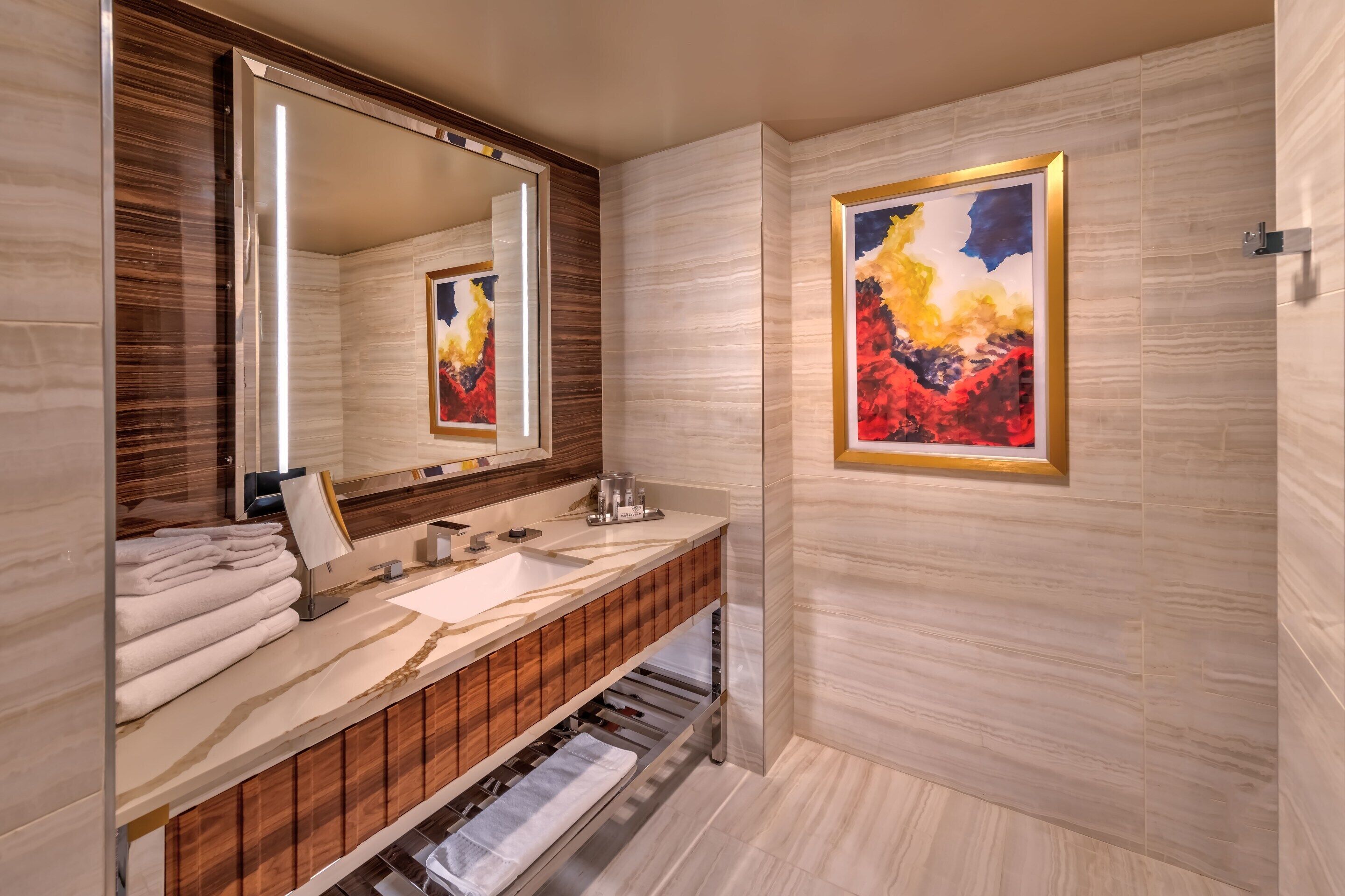 shower, rainfall showerhead, eco-friendly toiletries, hair dryer