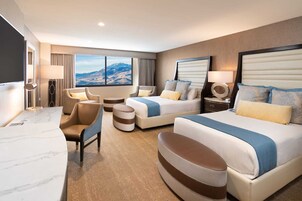 Sierra Tower Deluxe Queen | Premium bedding, pillowtop beds, in-room safe, desk