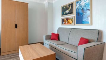 Desk, blackout curtains, iron/ironing board, free cots/infant beds