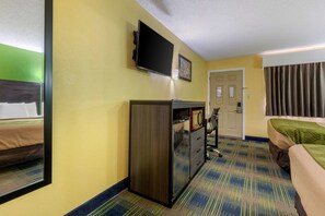 Memory-foam beds, desk, soundproofing, iron/ironing board