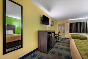 Memory foam beds, desk, soundproofing, iron/ironing board
