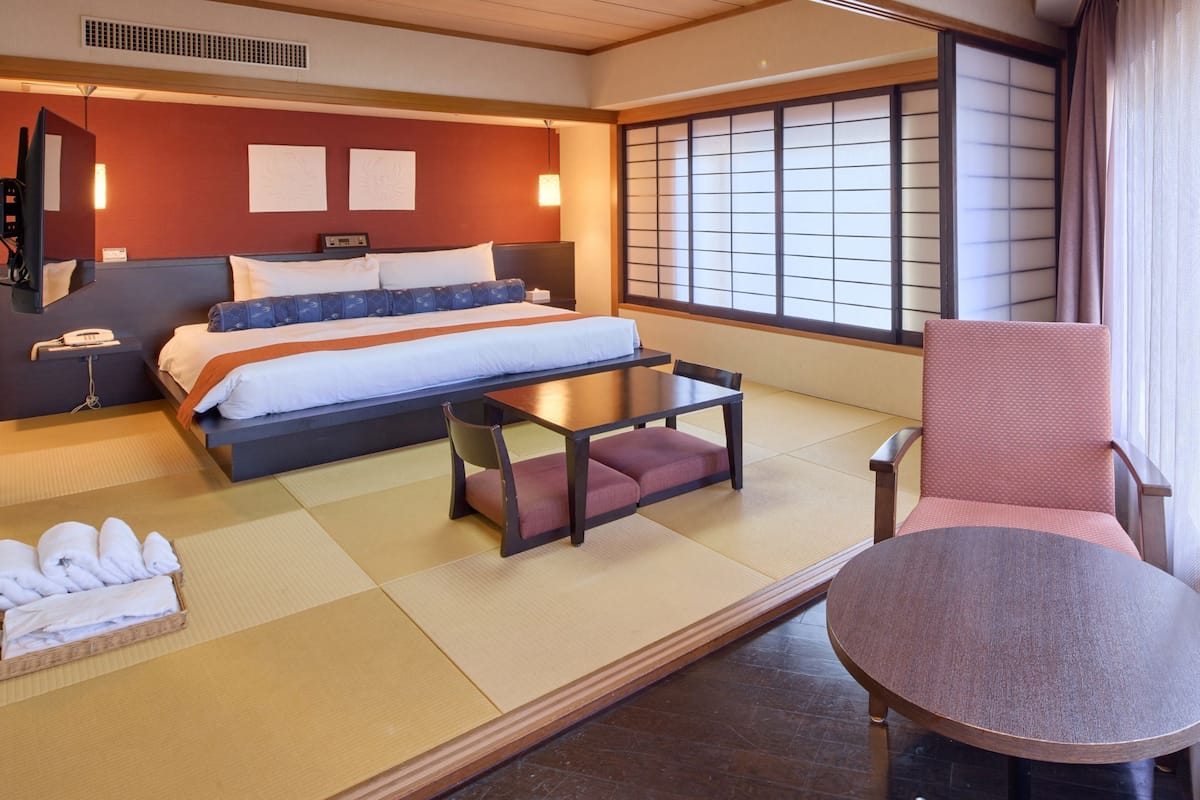 Japanese-Style Room - Neo Ryukyu, Non Smoking | Down comforters, in-room safe, desk, blackout drapes