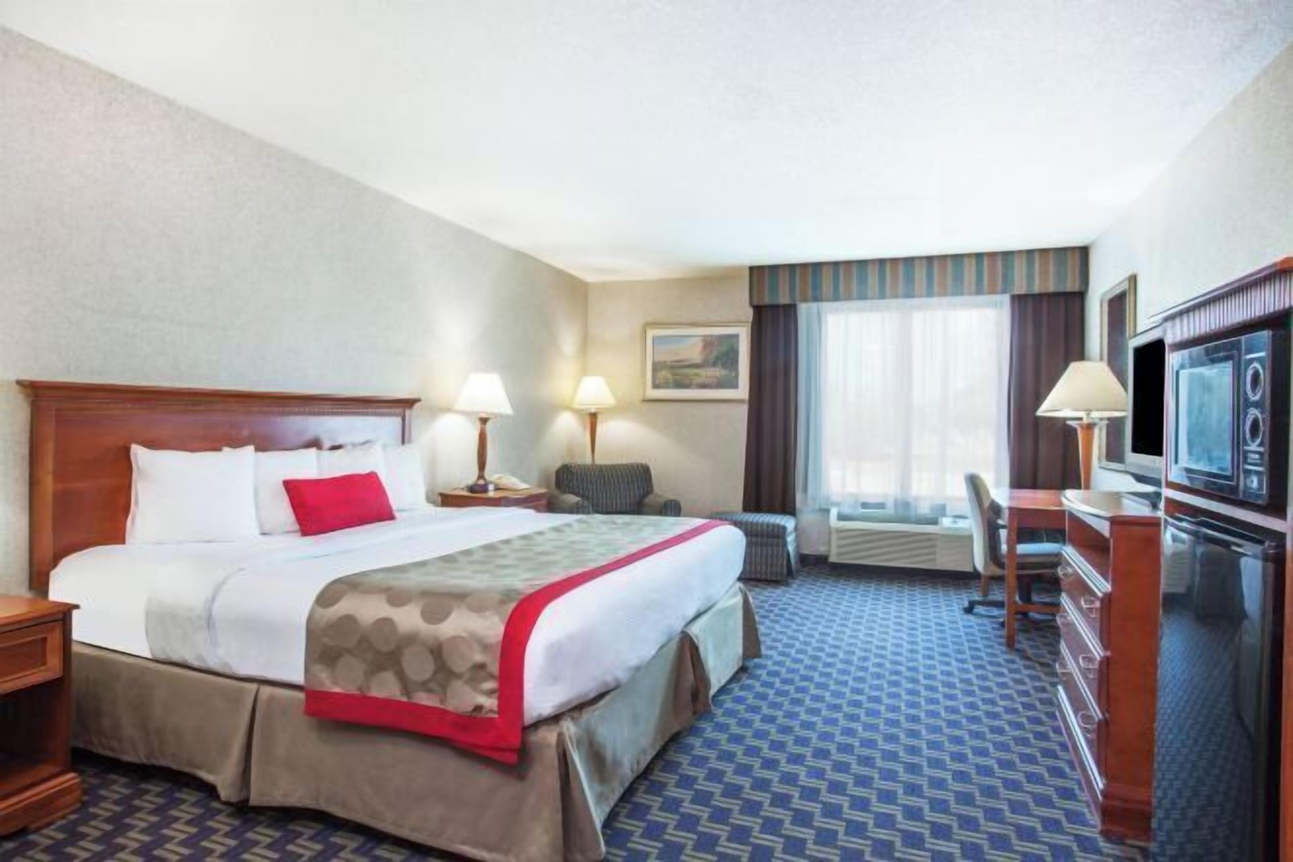 Desk, blackout drapes, iron/ironing board, free cribs/infant beds