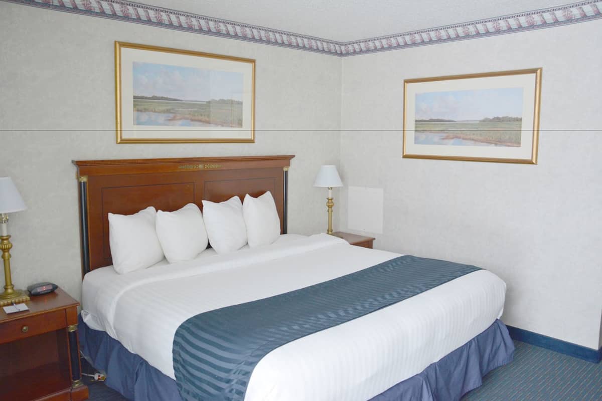 Blackout drapes, iron/ironing board, bed sheets