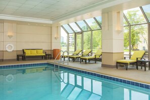 Indoor pool, open 7:00 AM to 10:00 PM, sun loungers