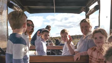 Guests can enjoy scenic views from the comfort of our tour bus.