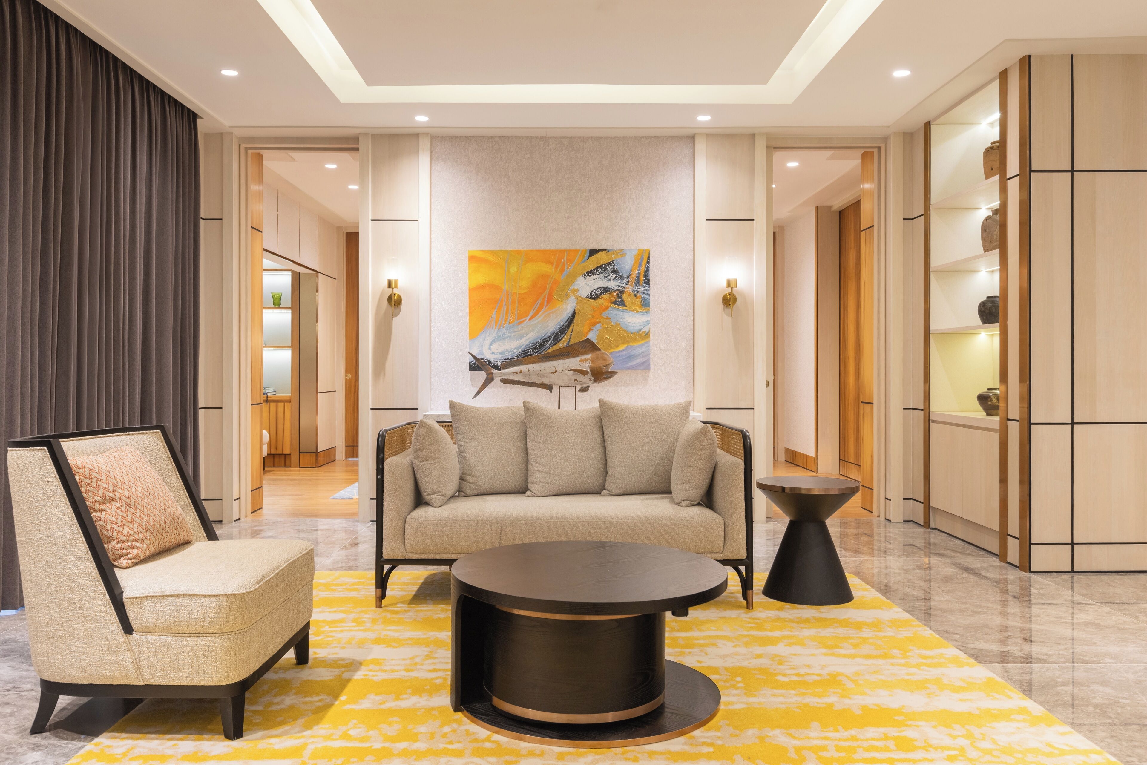 presidential suite | living area | 43-inch led tv with satellite channels, tv