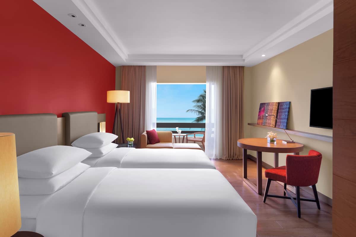 Standardrum - 2 enkelsängar - havsutsikt | Gratis produkter i minibar, värdeförvaringsskåp på rummet och skrivbord