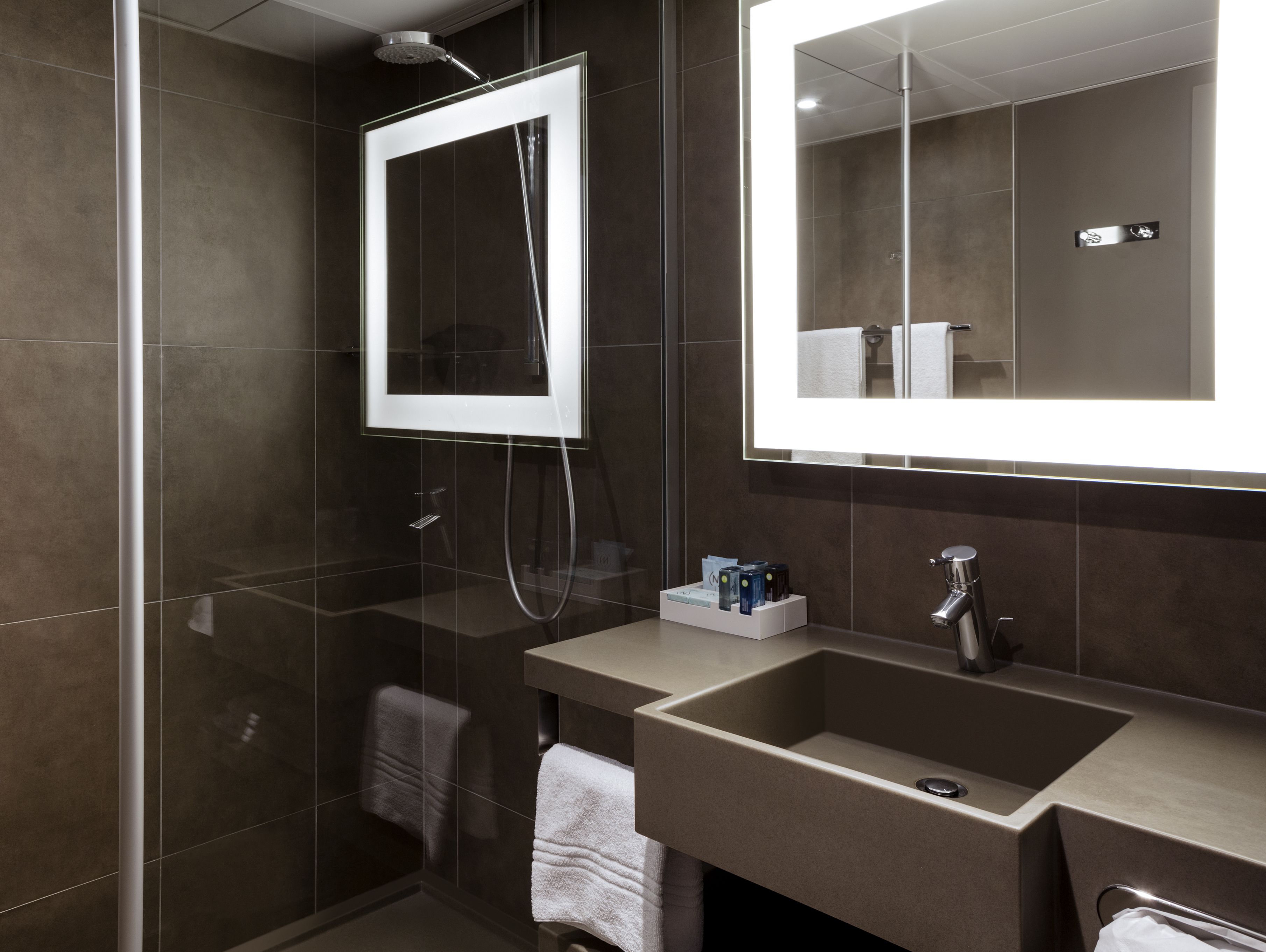 Eco-friendly toiletries, hair dryer, towels