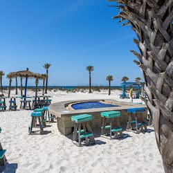 On the beach, white sand, beach volleyball, surfing