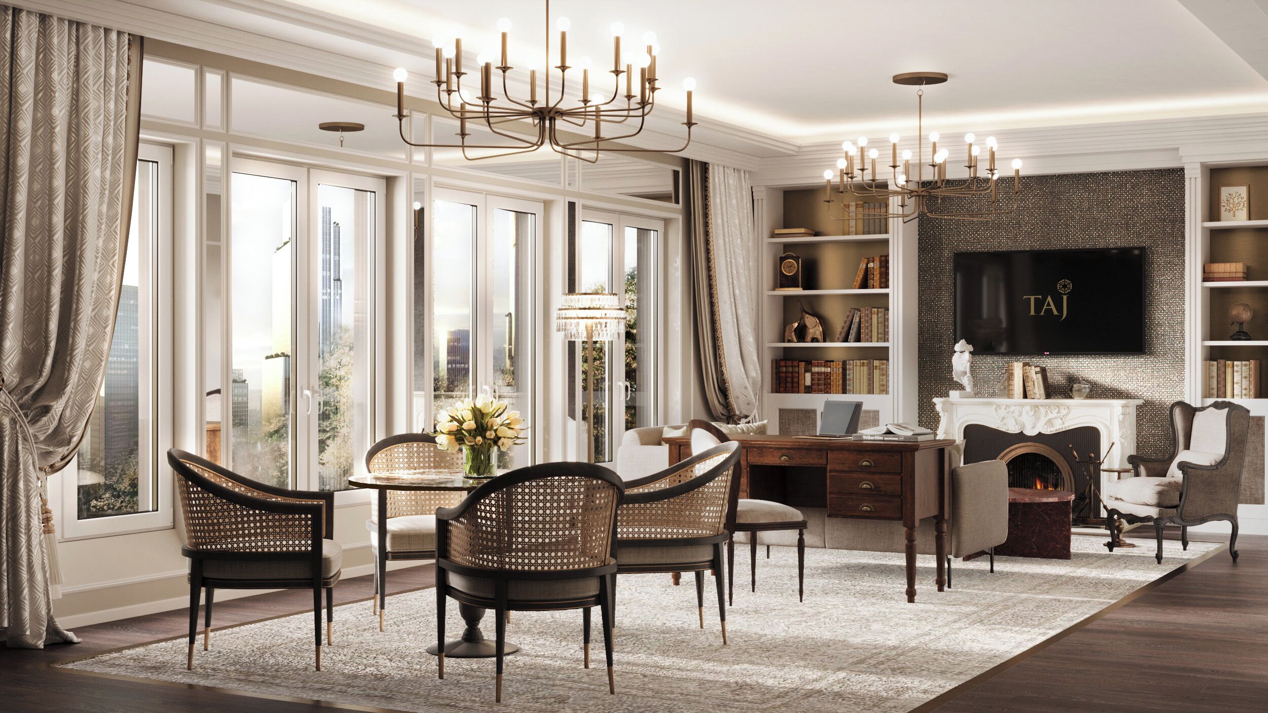 Phòng Suite Presidential | Khu phòng khách | TV màn hình phẳng 49-inch có truyền hình vệ tinh 