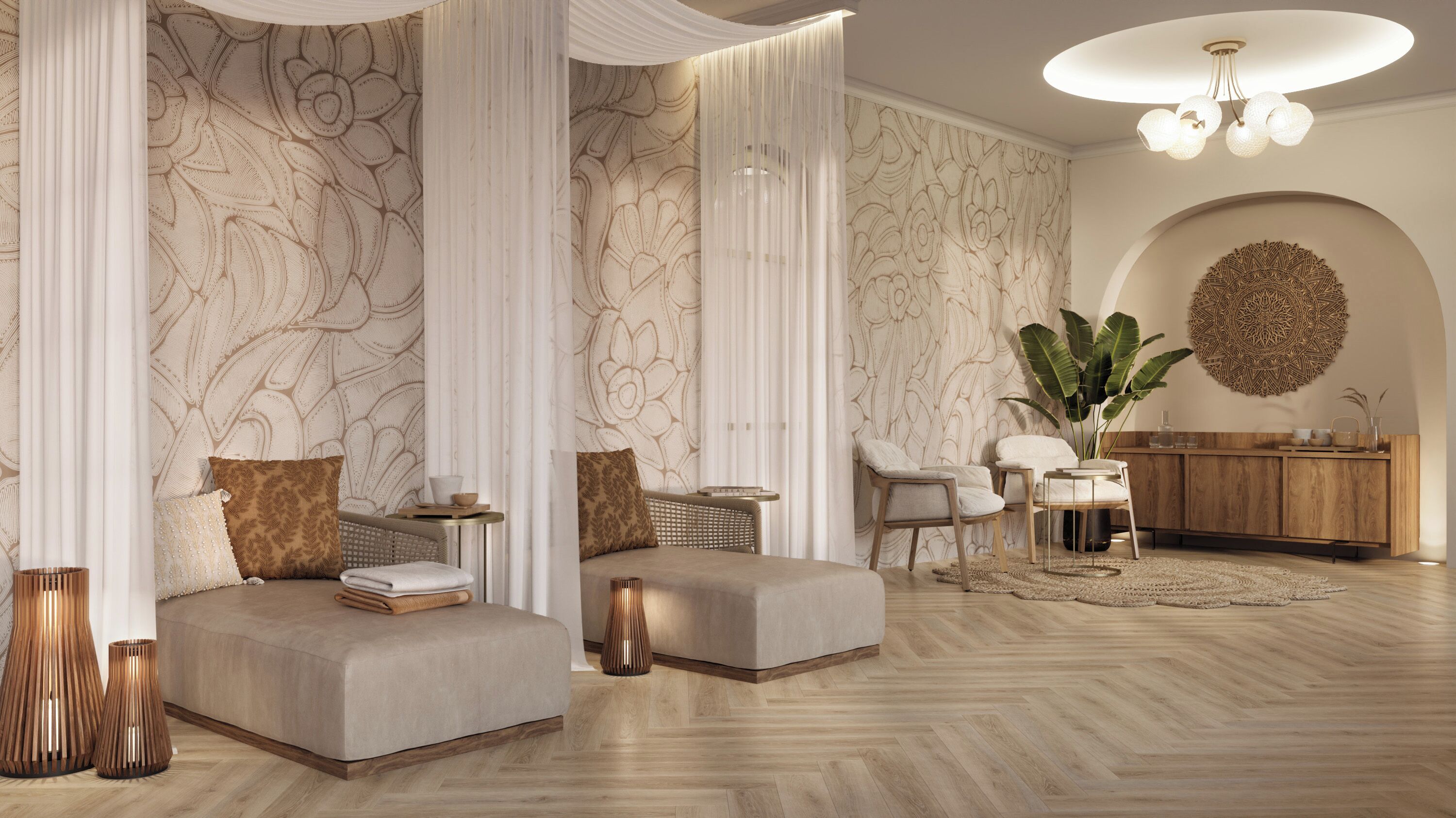 Espace de soins pour les couples, sauna, hammam, soins corporels