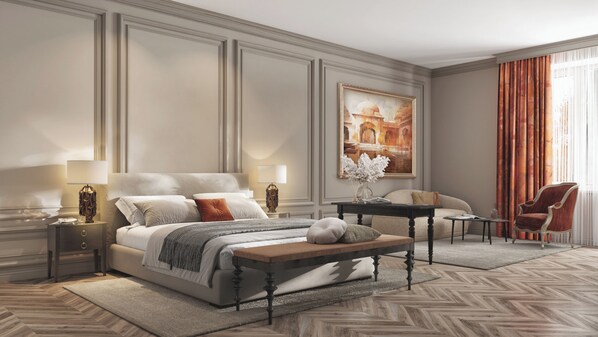 防过敏的被褥、迷你吧(备有免费物品)、客房内保险箱、办公桌