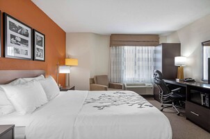 Standard Room, 1 Queen Bed, Non Smoking, Refrigerator & Microwave | Desk, laptop workspace, soundproofing, iron/ironing board