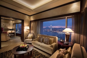 King Bed Presidential Suite | Living area | TV, DVD player - Conrad Hong Kong (Hong Kong)