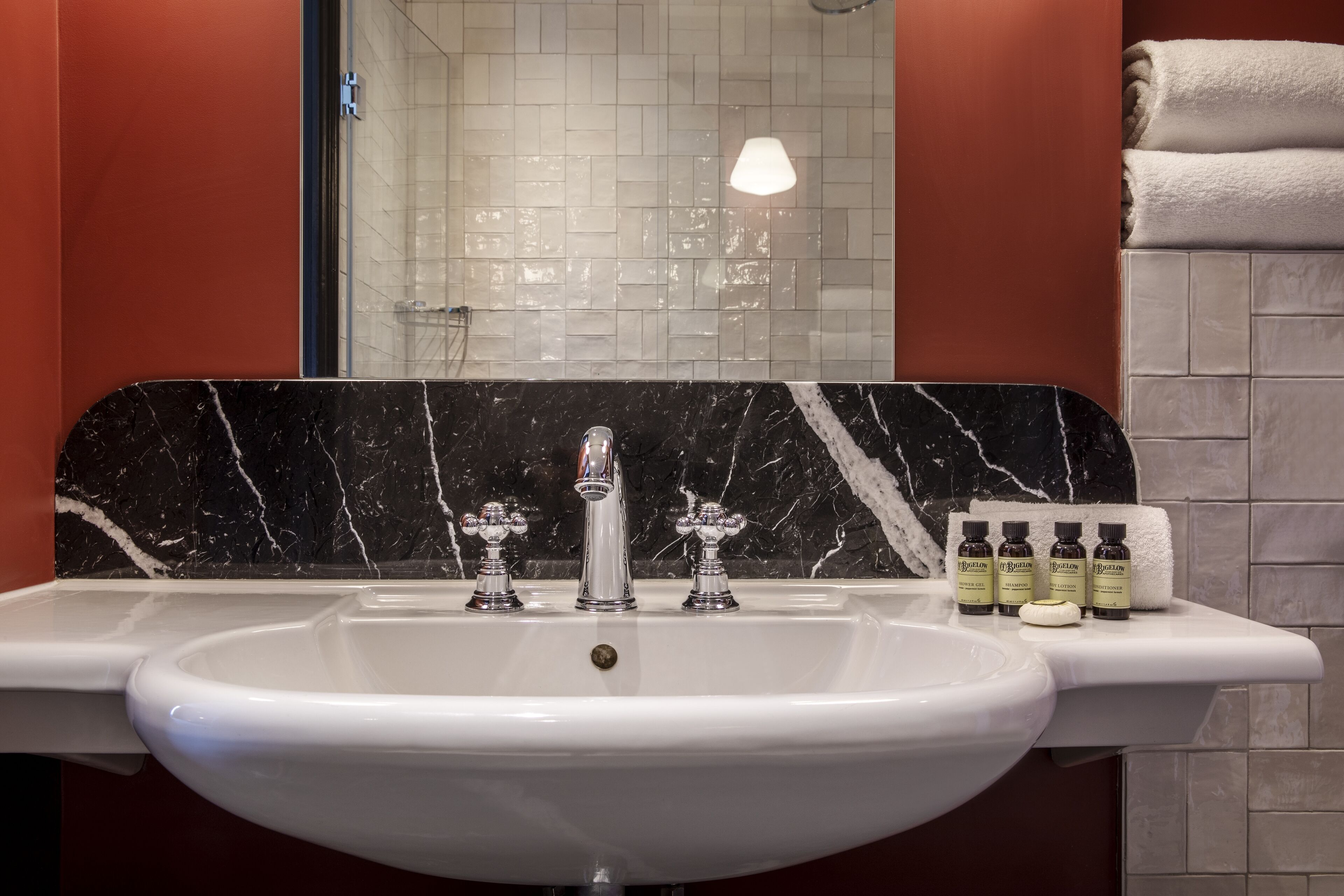 free toiletries, hair dryer, towels, soap