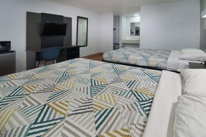 Desk, free WiFi, bed sheets