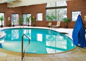 Indoor pool, open 8:00 AM to 10:00 PM, sun loungers