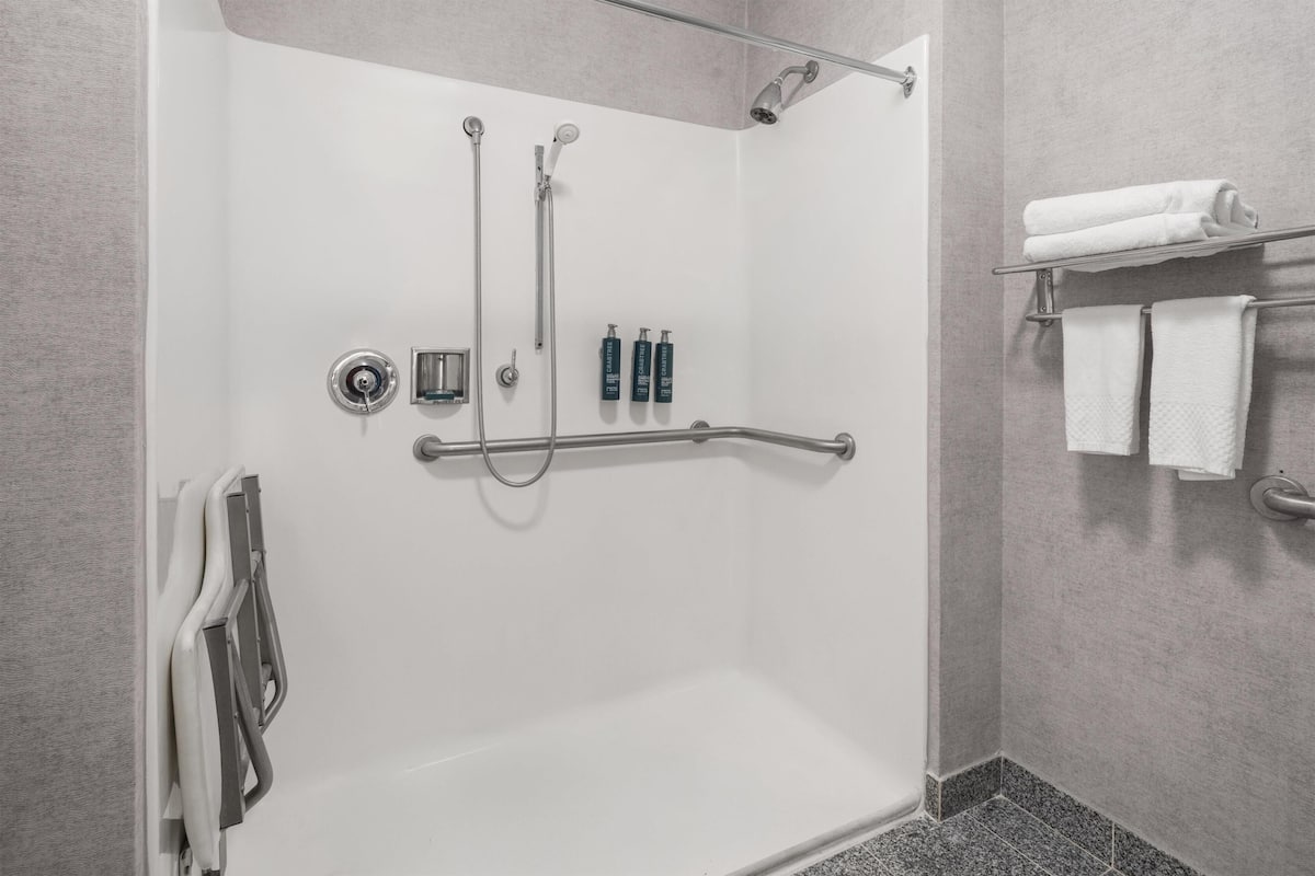 Room, 1 King Bed, Accessible, Non Smoking (Roll-in Shower) | Bathroom shower