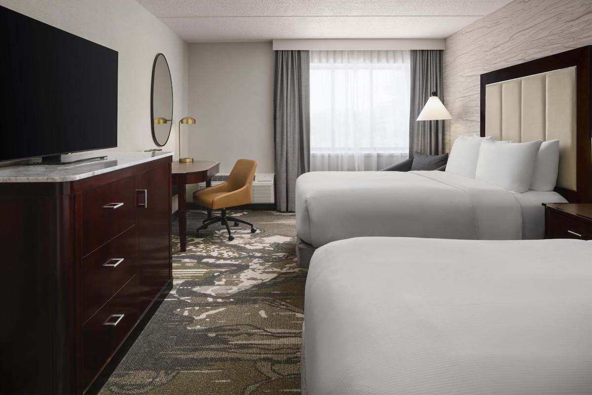 Room, 2 Queen Beds | In-room safe, desk, laptop workspace, iron/ironing board