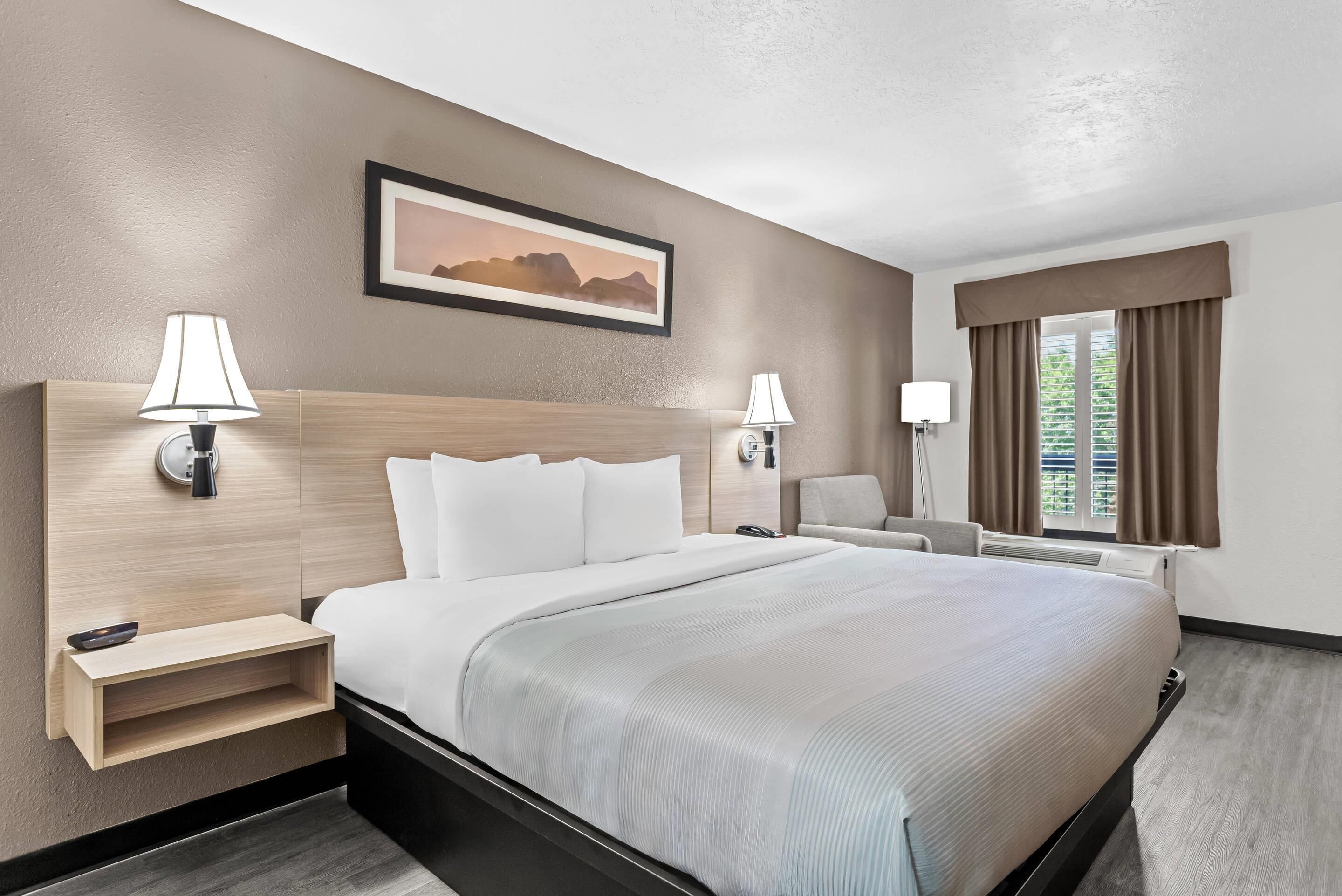 standard room, 1 king bed, non smoking | premium bedding, desk, laptop workspace, blackout curtains