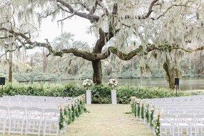 Outdoor wedding area