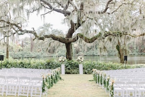 Outdoor wedding area