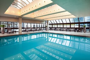Indoor pool, open 5:00 AM to 11:00 PM, sun loungers
