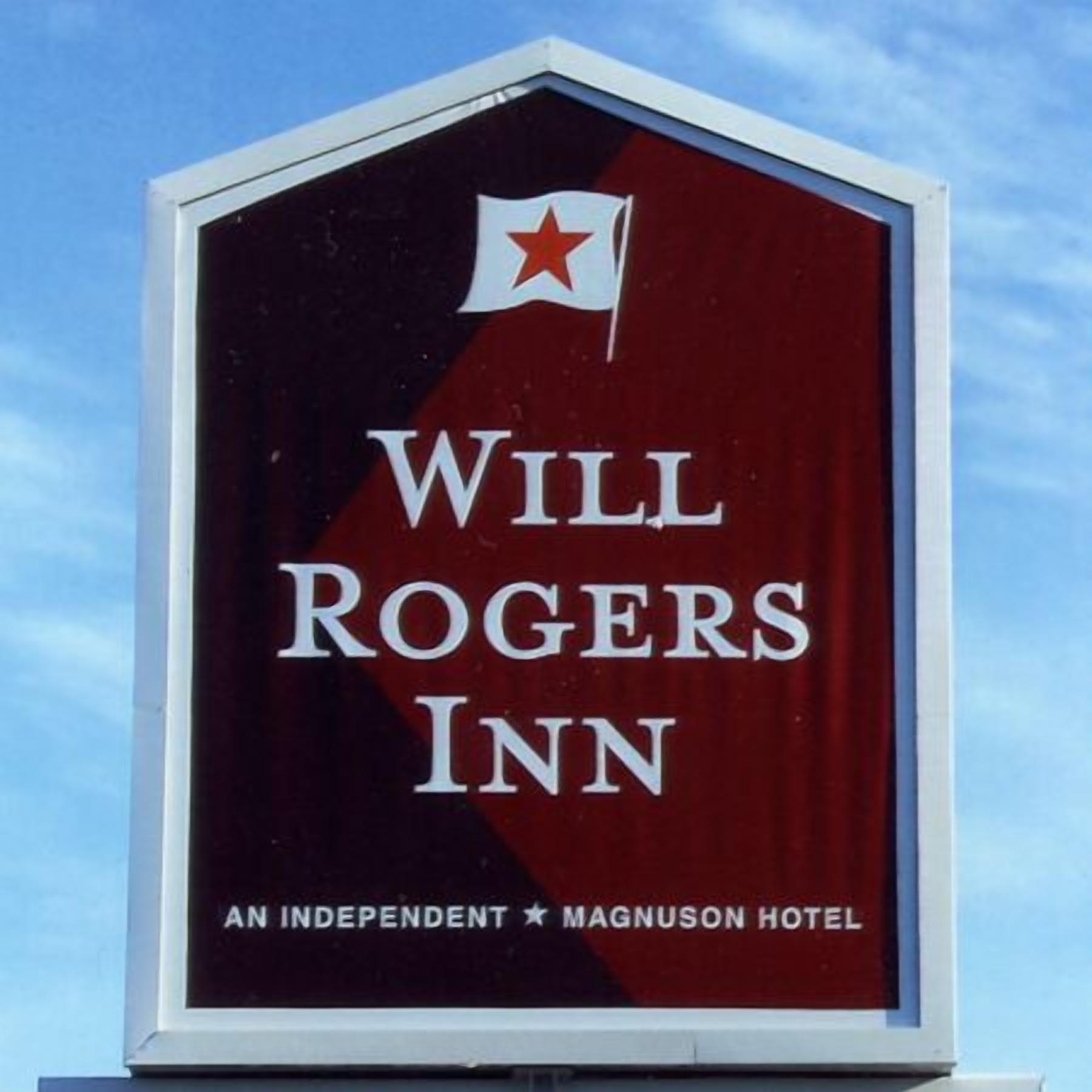 A Will Rogers Inn sign with a red background and white lettering.