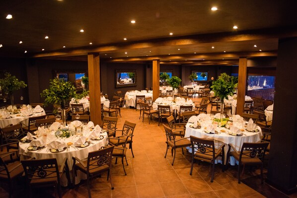 Outdoor banquet area