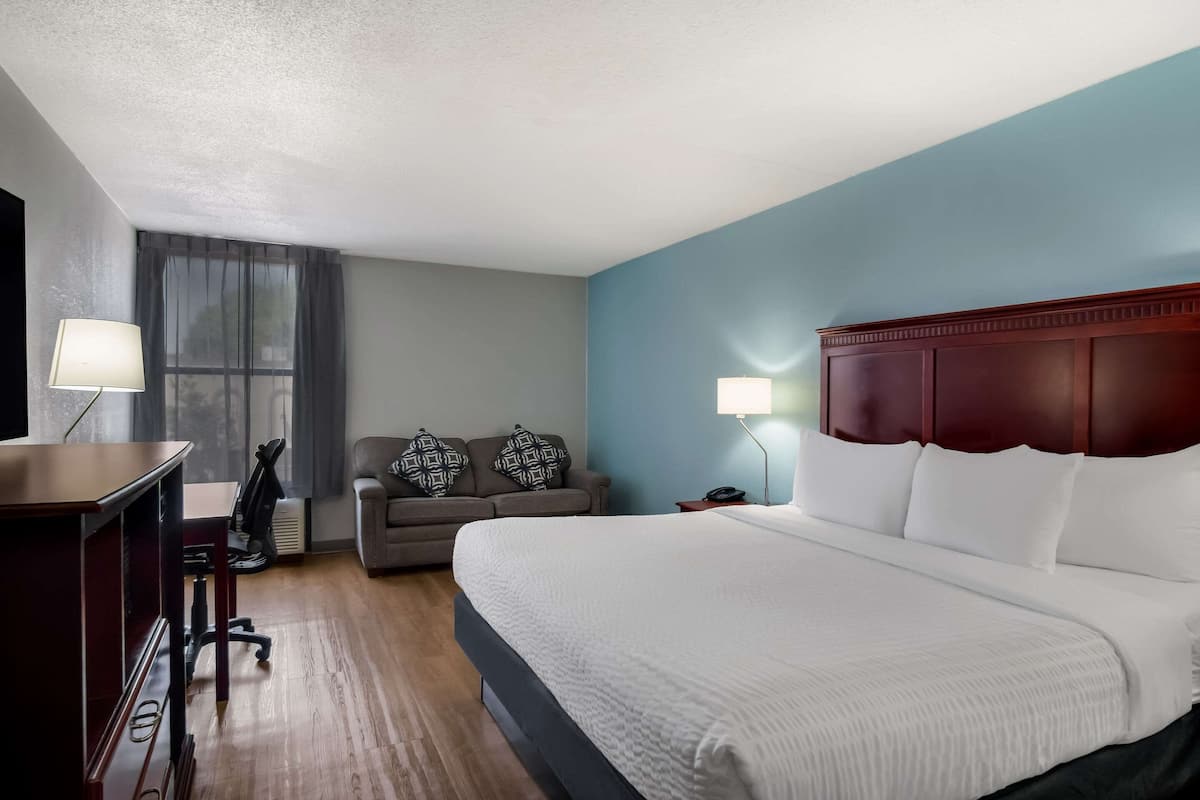 Standard Room, 1 King Bed, Non Smoking | In-room safe, desk, blackout curtains, iron/ironing board