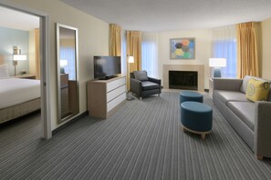 42-inch flat-screen TV with cable channels, TV