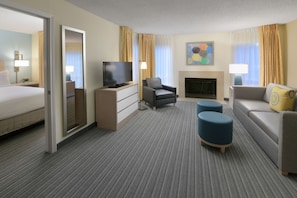 42-inch flat-screen TV with cable channels, TV