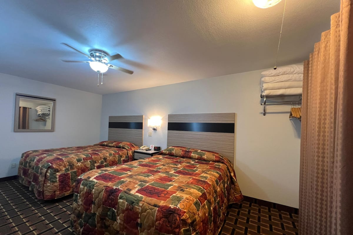 Desk, free WiFi, bed sheets, alarm clocks