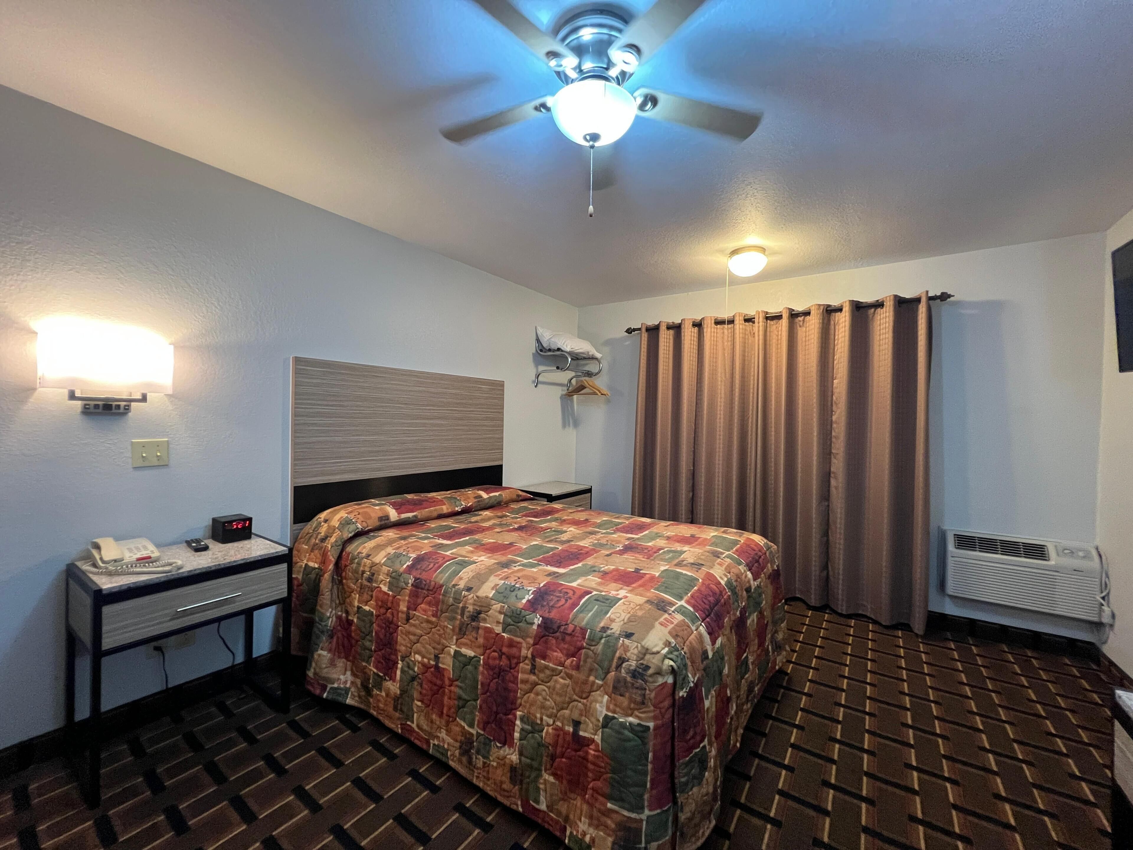 Desk, free WiFi, bed sheets, alarm clocks