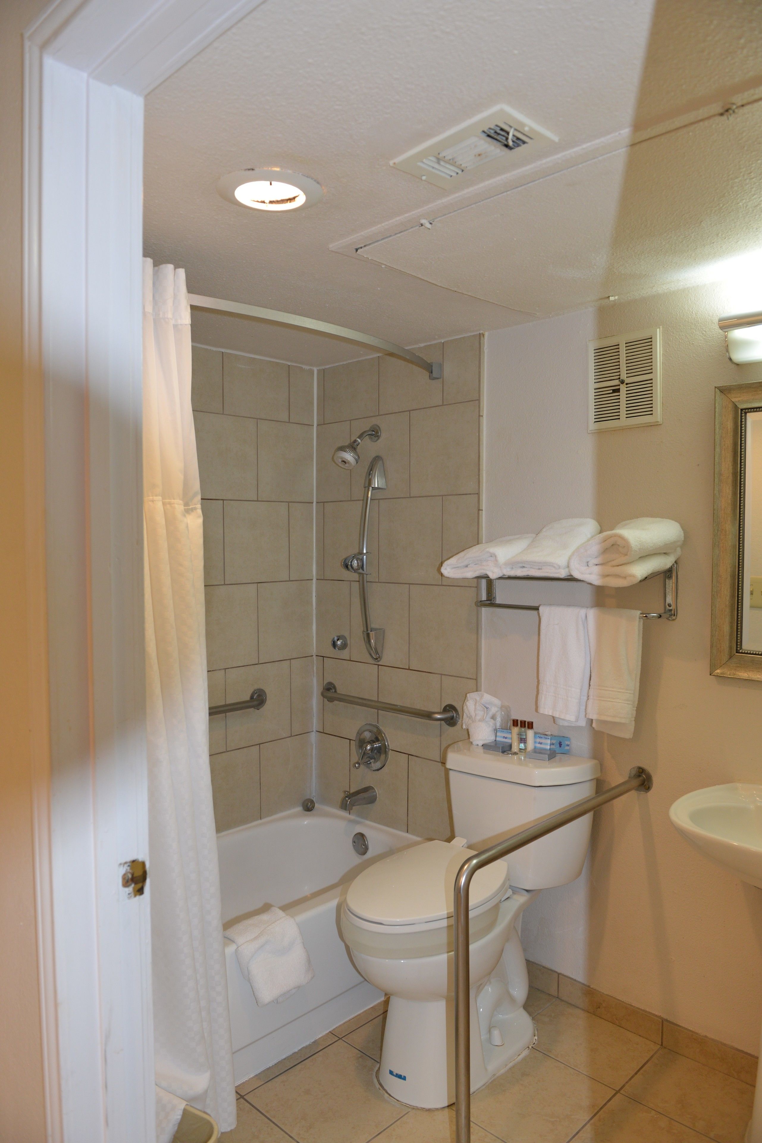 suite, 1 queen bed, accessible, non smoking (one-bedroom) | bathroom | free toiletries, hair dryer, towels