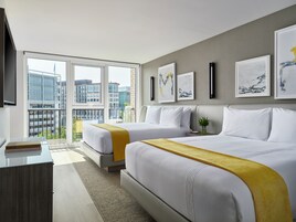 Room, 2 Queen Beds | Pillowtop beds, in-room safe, desk, laptop workspace