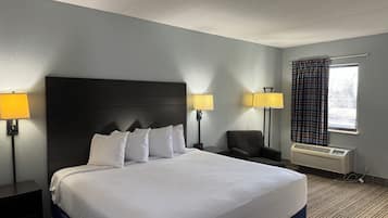 Premium bedding, pillowtop beds, desk, blackout drapes
