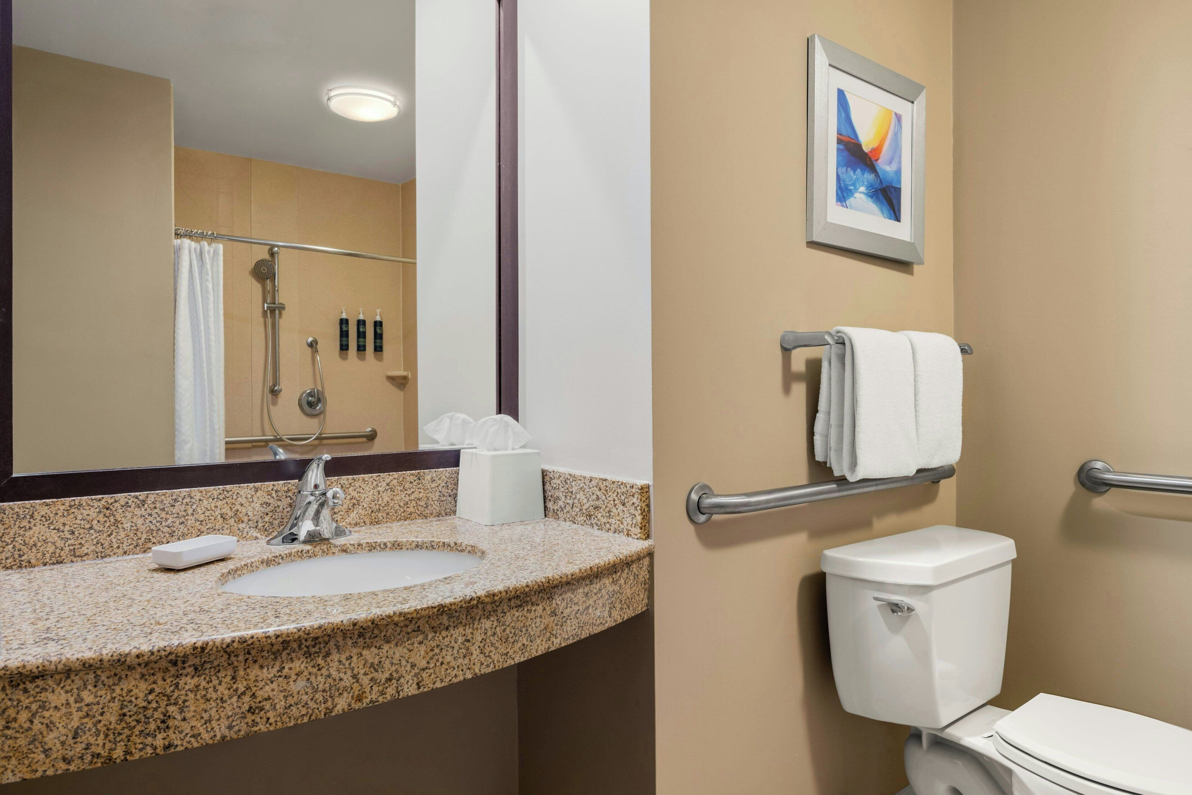 traditional room, 2 queen beds, non smoking | bathroom | free toiletries, hair dryer, towels