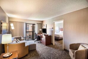 Suite, 1 King Bed with Sofa bed (One Bedroom - Pool View) | Premium bedding, pillow-top beds, desk, laptop workspace