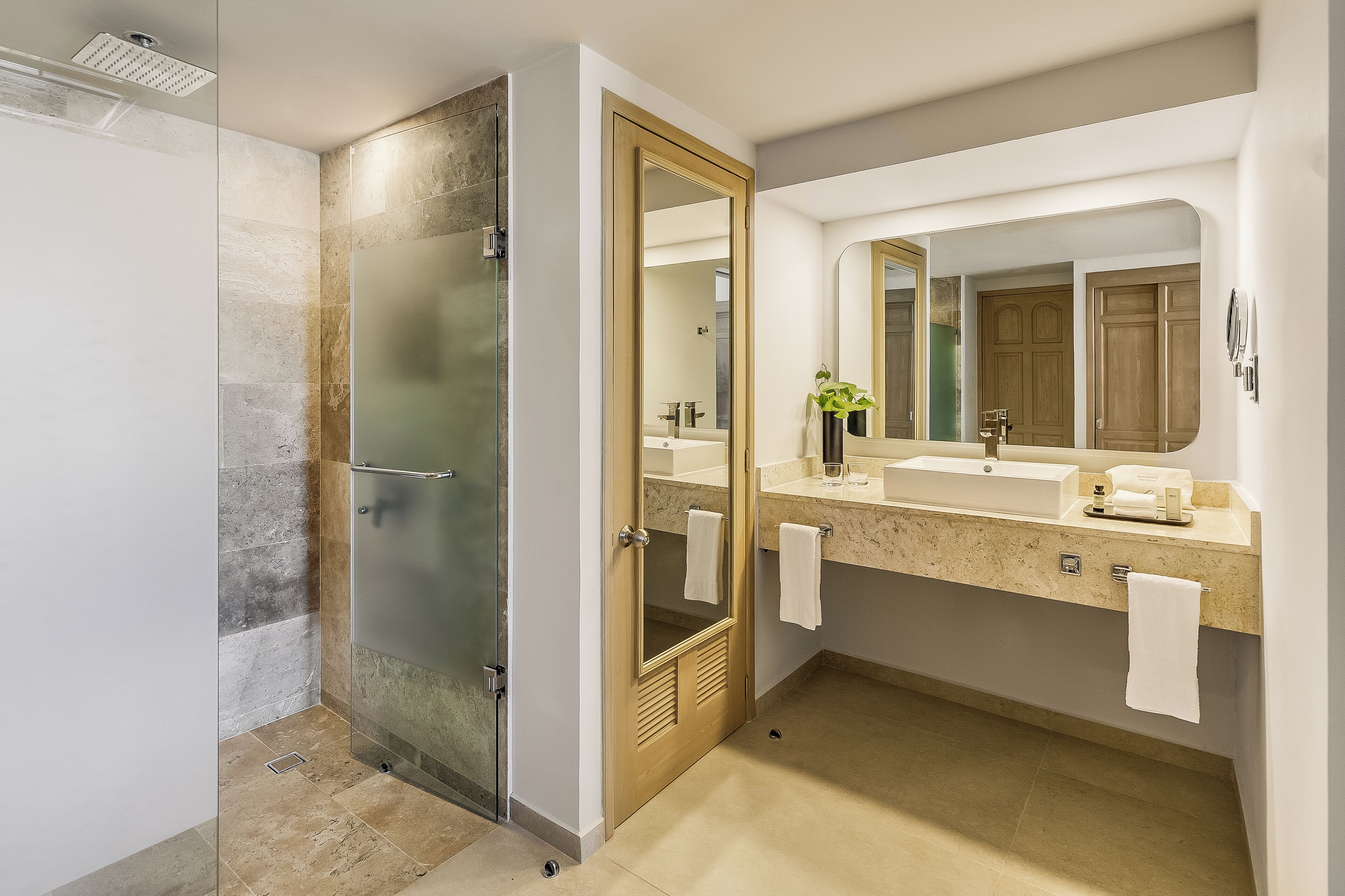 Premium Villa Master Suite | Bathroom | Eco-friendly toiletries, hair dryer, towels, soap