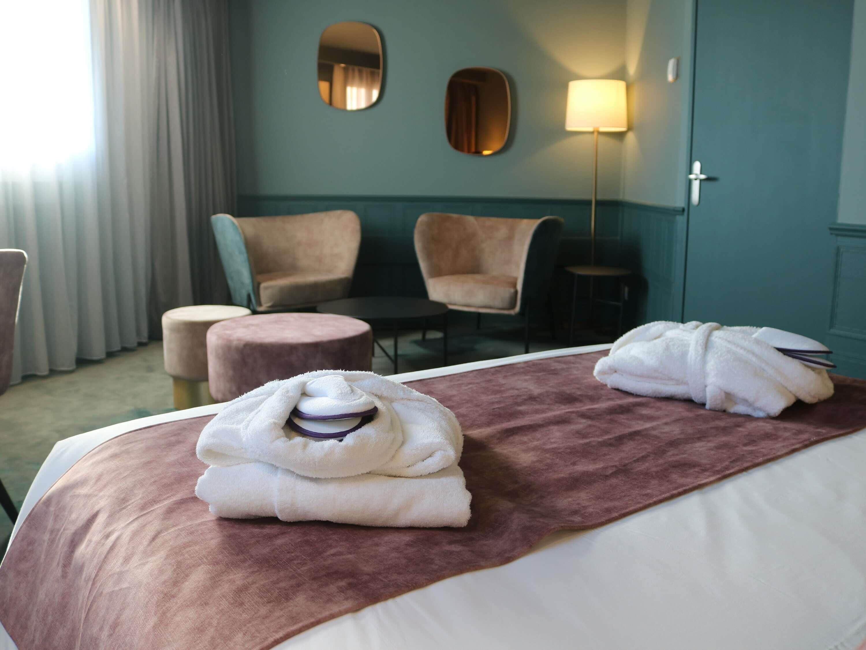 Premium bedding, pillow-top beds, free minibar, in-room safe
