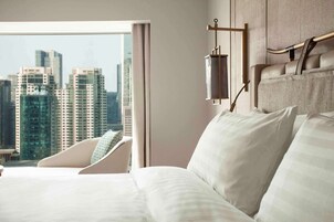 Select Comfort beds, minibar, in-room safe, desk