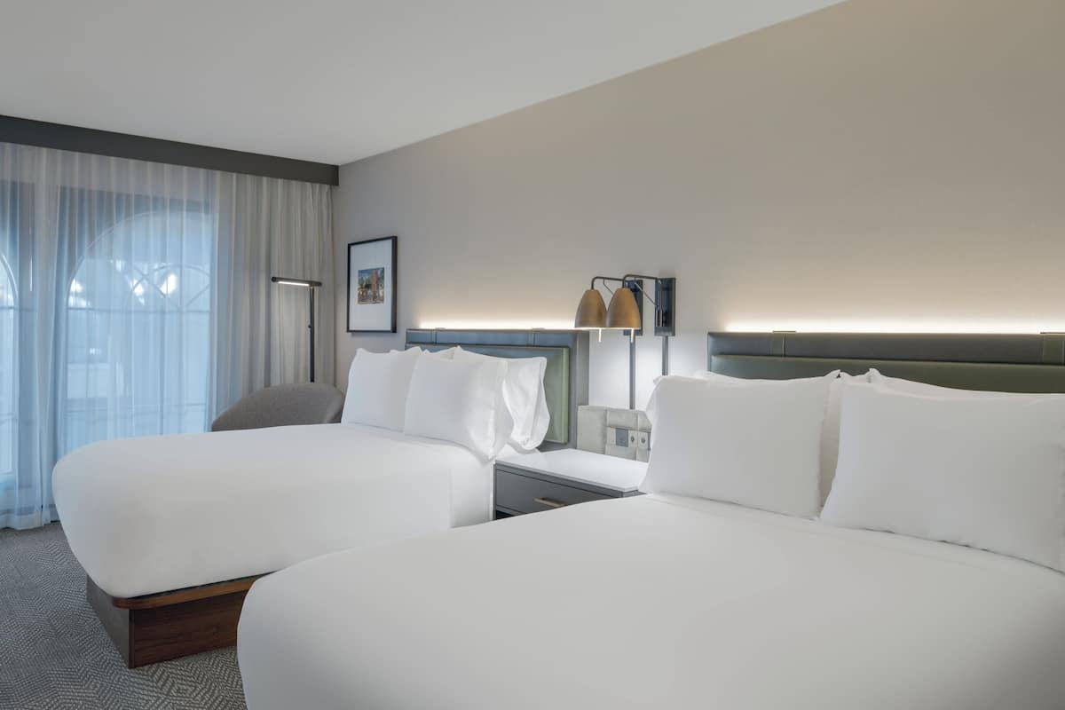 standard room, 2 double beds | 1 bedroom, in-room safe, desk, laptop workspace