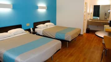 Standard Room, 2 Double Beds, Non Smoking | Desk, blackout drapes, free WiFi, bed sheets