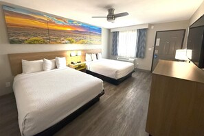 Room, 2 Queen Beds, Accessible, Non Smoking (Room, 2 Queen Beds, Accessible, NoPet) | Desk, laptop workspace, blackout drapes, iron/ironing board