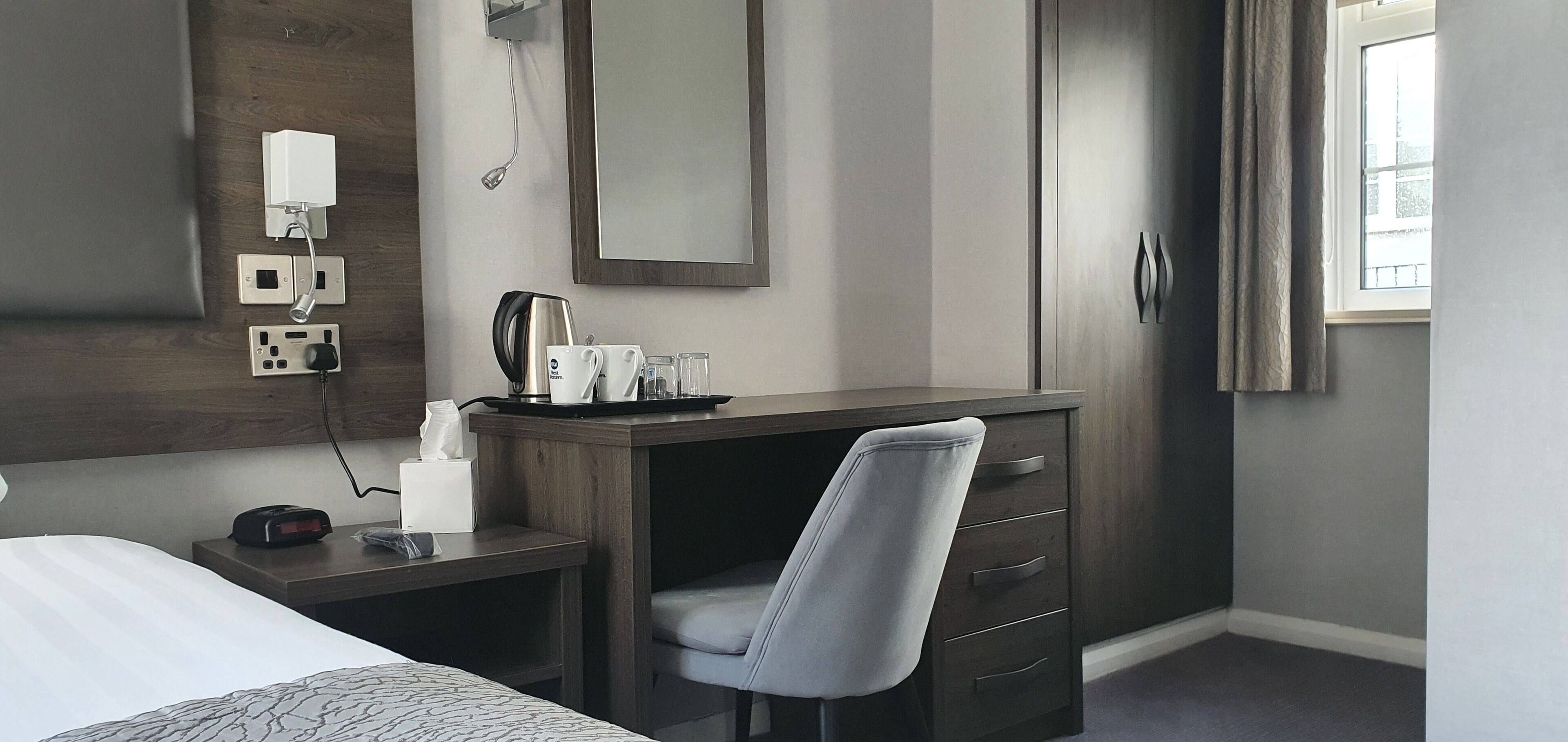 in-room safe, desk, blackout curtains, iron/ironing board