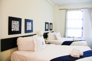 Studio, 2 Double Beds, Kitchen, City View | In-room safe, blackout drapes, iron/ironing board