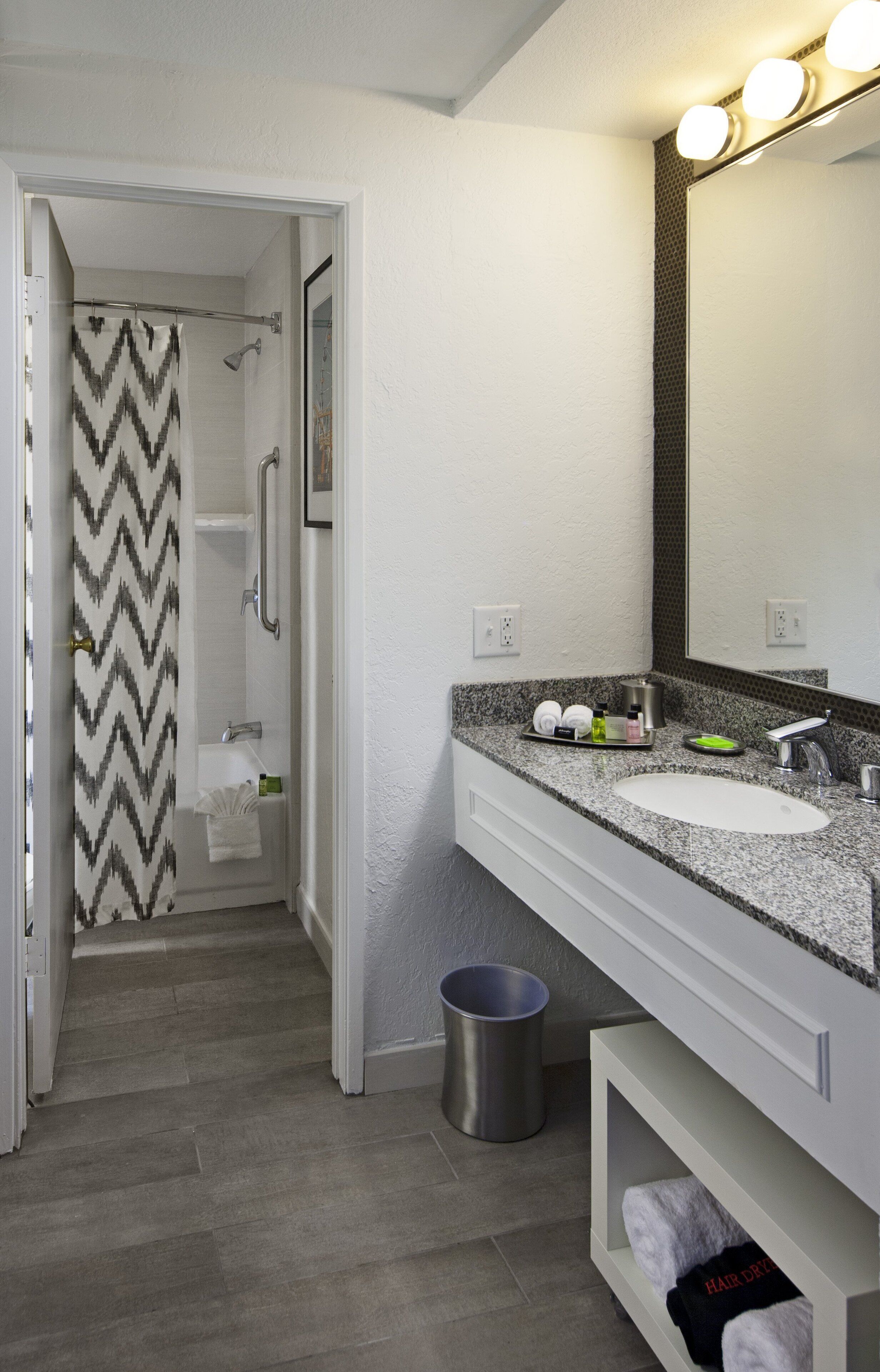 free toiletries, hair dryer, towels