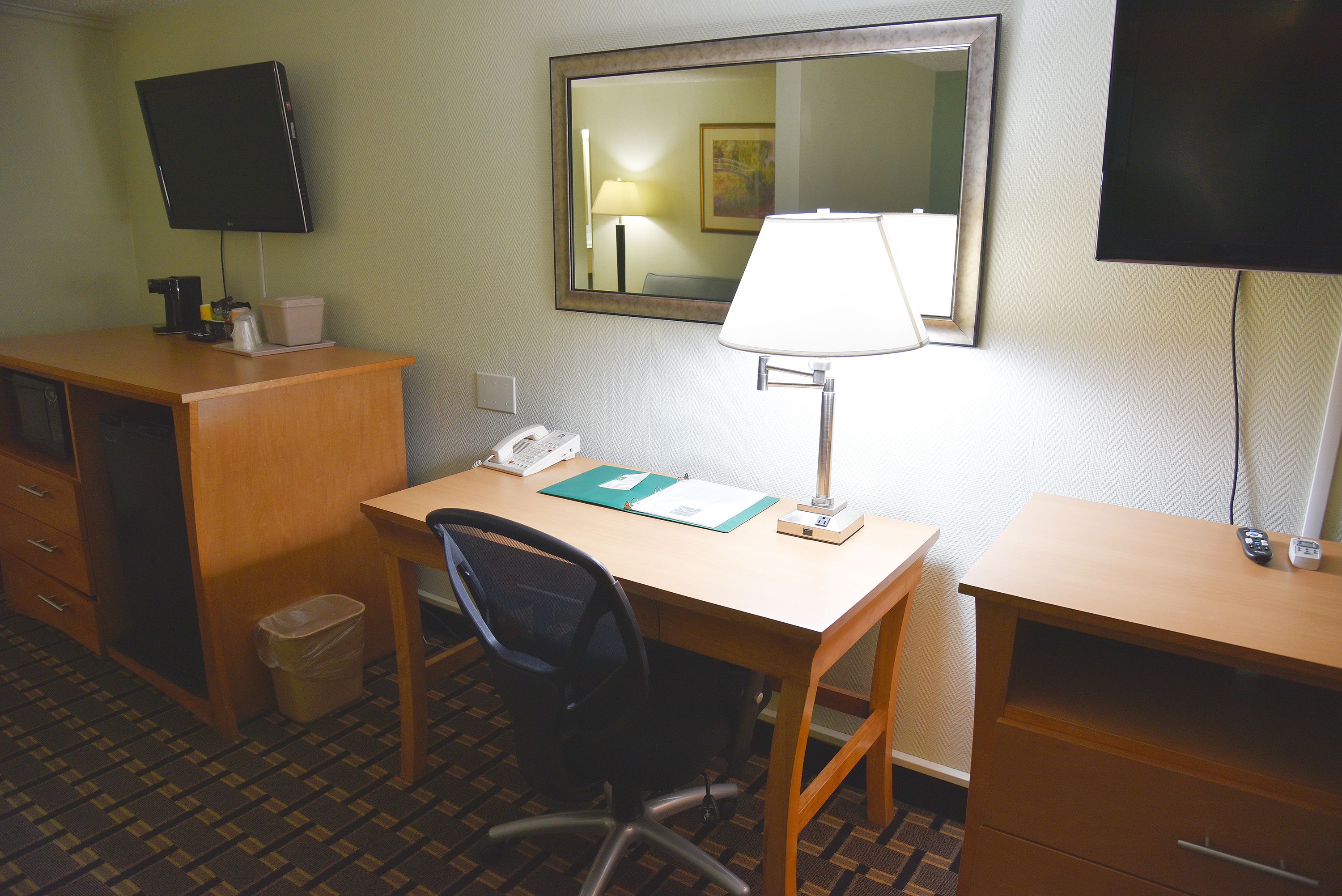 suite, 2 double beds, non smoking | in-room safe, desk, laptop workspace, iron/ironing board